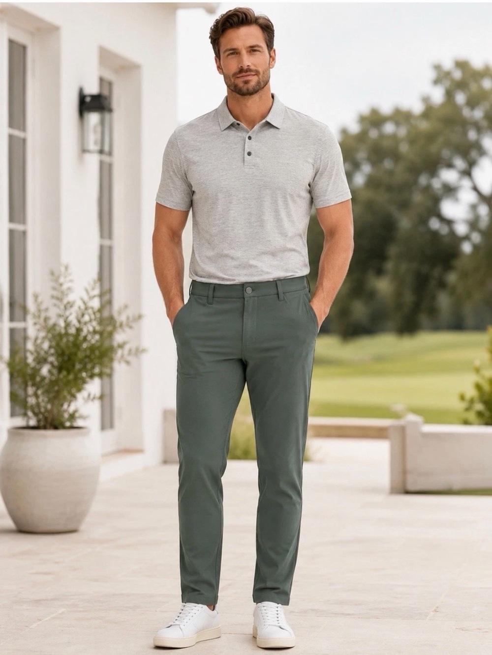 lululemon ABC Men’s 32 Green Pants Stretch Golf Performance Athleisure Casual